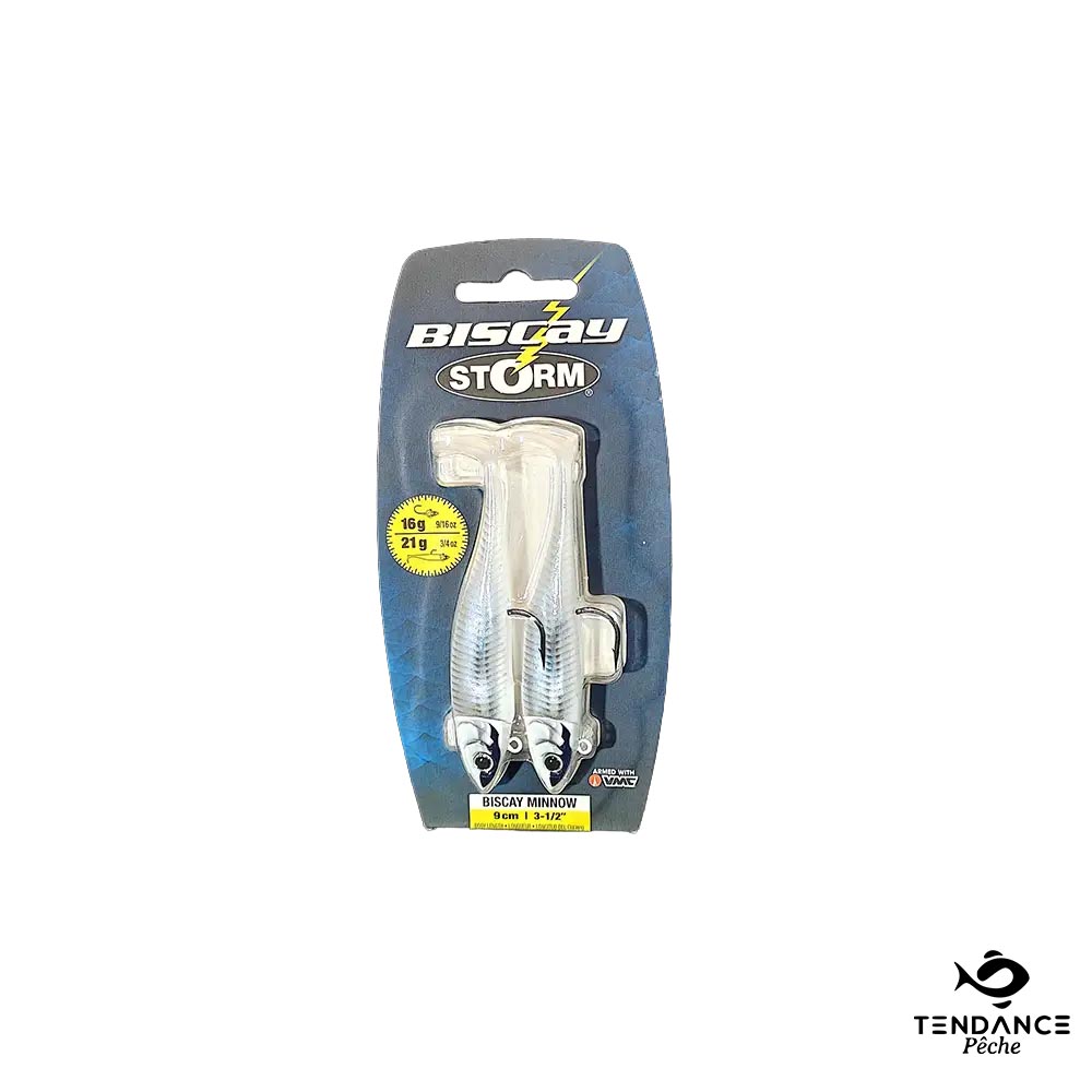 Leurre Souple Biscay Minnow 9Cm - Coloris White Pearl Sandeel - Storm
