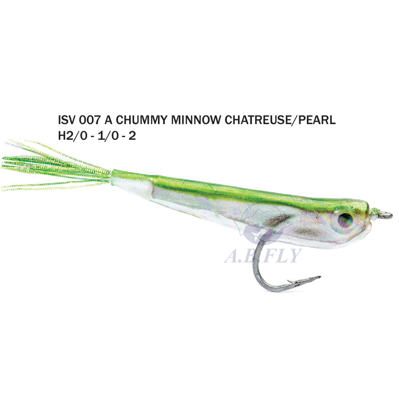Chummy Minnow Chartreuse/Pearl H1/0 - CHARTREUSE / PEARL (Chartreuse / Perle) - RAINY'S